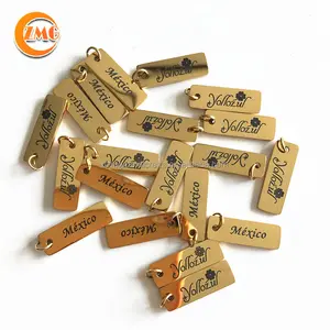 Custom High Quality Polished Small Rectangle Engraved 18k Gold Stainless Steel Jewelry Tags