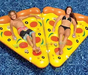 Novo design crianças e adultos salão piscina float ilha de pizza comercial parque aquático brinquedo barco inflável jangada lounge ilha flutuante