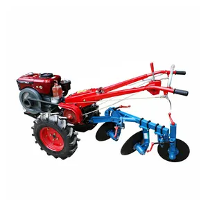 Cultivador de granja de energía diésel, Mini cultivador de jardín de dos ruedas, Tractor para caminar 2wd con remolque, máquina de Micro irrigación