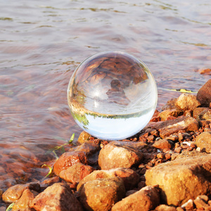 Esfera de Cristal Transparente Gigante para Adivinación de 200 mm (8 Pulgadas), Esfera de Vidrio con Base de Madera Gratuita, Adornos de Decoración para el Hogar - Product Image 4