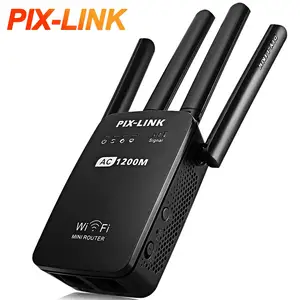 Pix Link 1200Mbps เราเตอร์ขยายสัญญาณ WiFi แบบแบนด์คู่ AC ไร้สายแบบพกพา