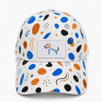 Casquette de baseball blanche imprimée avec patch chien pour le quotidien, le streetwear, les voyages et les activités de plein air – Casquette en sergé à 6 panneaux et visière incurvée