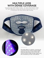 Masque facial LED sans fil en silicone pour la thérapie par lumière rouge et la photothérapie, pour usage domestique, beauté de la tête et du visage