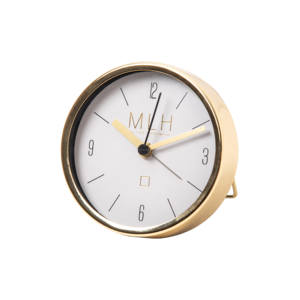 นาฬิกาโต๊ะกลมทำจากโลหะเคลือบสีขาวสมบูรณ์แบบสำหรับการตกแต่งโต๊ะที่มีสไตล์และการตกแต่งบ้านที่หรูหรา - Product Image 4