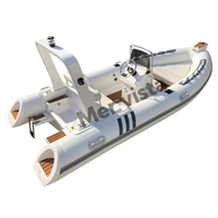 CE-Zertifiziertes Günstiges Teakholz-Deck Glasfaser-Rumpf Schlauchboot mit Festrumpf 480