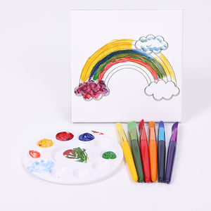 Juego de 12 pinceles de Aprendizaje Temprano Chubby para niños, mango de plástico, pelo de nailon, pinceles de pintura DIY - Product Image 4