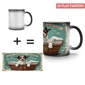 Frosted Black 11oz <b>Ceramic</b> <b>Mug</b> Color Changing Heat Sensitive Drinking Cup - Product Image 4