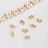 Bracelet en perles fait main avec accessoire en or 14 carats plaqué or, incrusté de zircon, motif de fleur de prunier, double rangée, triple rangée, espaceur perlé