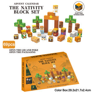 24 jours bas de noël compte à rebours nativité ensemble Figurines scène compte à rebours calendrier de l'avent tige jouet blocs magnétiques - Product Image 2