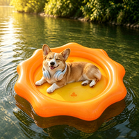 Flotador Inflable para Perros de 37 Pulgadas con Soporte Estable, Flotador para Perros para Lago, Juguete Flotante para Piscina para Perros Pequeños y Medianos de hasta 45 Libras
