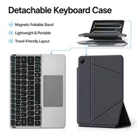 IBOX 11 Dudukan Magnetik Perekat - Keyboard Pengisian Daya BT yang Dapat Dilepas dan Dilipat, Nirkabel, Portabel untuk Tablet dan Laptop