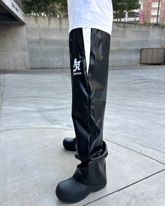 Pantalon unisexe à taille élastique de style streetwear classique, fabriqué par le fabricant OEM, pantalon large et ample en cuir pour homme, tendance <span class=keywords><strong>hip</strong></span>-hop - Product Image 5