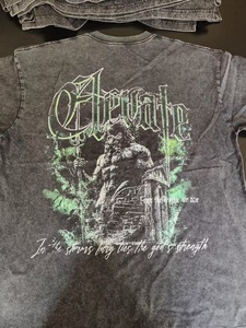 Người Đàn Ông Và Phụ Nữ Của Cổ Điển Axit Rửa T-Shirt Cộng Với Kích Thước Dệt Kim Trống Ưa Thích Đá Axit Rửa Quá Khổ Phong Cách Cổ Điển - Product Image 5