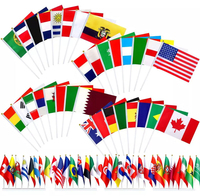 Mini drapeau à main avec bâton, petit drapeau avec mât en plastique pour défilés et événements sportifs