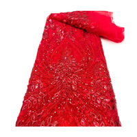 Tissu de luxe brodé de sequins, dentelle à sequins laser, film brillant à sequins dorés pour la mode et les robes de mariée