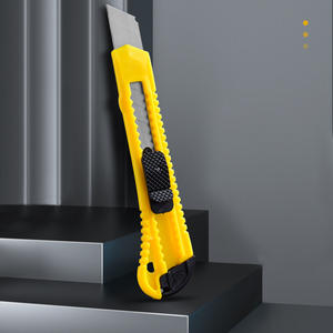 Couteau utilitaire jaune, lame de 18 mm, longueur de 13 cm, manche en plastique, pour couper le papier et les colis - Product Image 1