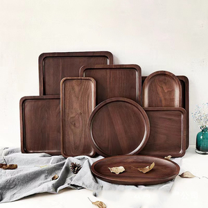 Plat de service en bois de style japonais écologique, élégant, à fond plat, en bois de Ken, pour la maison, les fêtes, les hôtels, les salles à manger et les cabines. - Product Image 1
