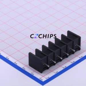 DBT30C-7.62-6P-BK-P Barrier Terminal Block Through hole Component (THT),P=7.62mm Connector Two Sides 7.62mm 1x6P Straight Pin - Product Image 1