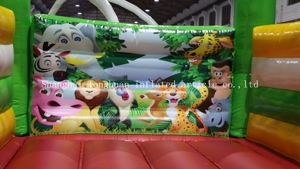 EN14960 small inflatable bouncer inflatable <span class=keywords><strong>monkey</strong></span> green good quality for sale - Product Image 5