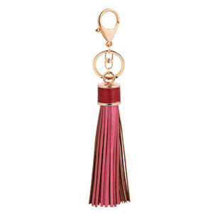 Porte-clés en cuir Yitian avec pompon, pendentif pour sac femme, bijou artisanal élégant, accessoire de trajet - Product Image 5