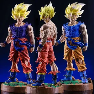 45cm Drache DK Son Goku Anime Figur Super Saiyajin Action figuren Plus Basis PVC Statue Modell Figur Spielzeug