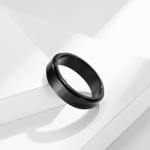 Unisex 6mm minimalist smooth <b>titanium</b> steel rotating <b>ring</b>, suitable for both men and women, fashionable and trendy jewelry. - Product Image 4