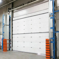 Porte sectionnelle industrielle automatique à levage électrique, résistante au vent, en alliage d'aluminium et acier, certifiée CE pour entrepôt