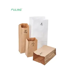 custom bio degradable disposable brown kraft paper bags for food takeaway delivery bag