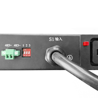 PDU métallique monté en rack de 19 pouces STS/ATS 1 phase 16A Communication SNMP RS485 Distributeur d'alimentation <6ms Temps de transfert CE/RoHS