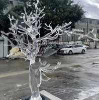 Escultura de Resina Transparente, Árbol de Cristal de Resina Transparente, Piezas Decorativas Europeas para Piso, Modelo Especial Personalizado de Fábrica