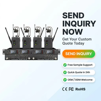Système de monitoring intra-auriculaire sans fil stéréo UHF 4 canaux pour scène (IEM)