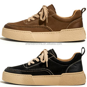 Zapatos informales para hombre, zapatillas de ocio negras para hombre, zapatos deportivos, zapatillas de deporte transpirables y duraderas de cuero de microfibra, zapatillas de deporte a la moda - Product Image 5