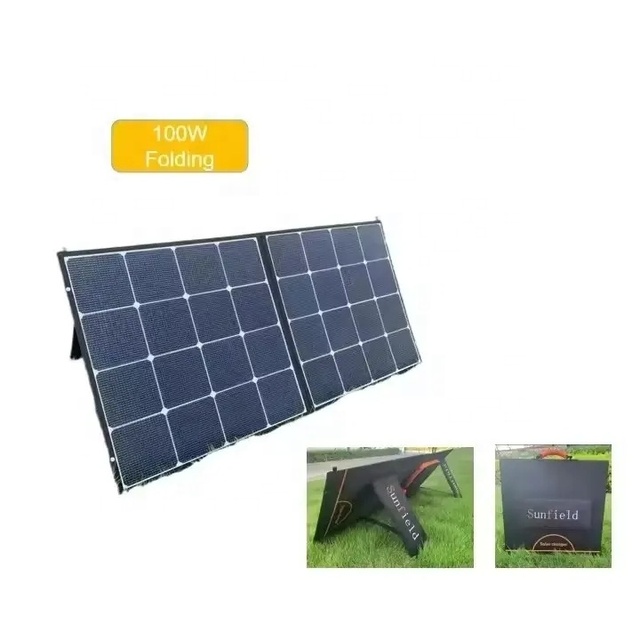 Sunfield 100W 18V IBC Outdoor Portable Foldable Solar Panel Blanket with 20% Efficiency and Sunpower Maxeon Cells