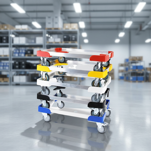 Aluminiumlegering Turtle Turnover Box Autohandkar Gereedschap Vierwielige mobiele plankwagen Handling Duwen en trekken - Product Image 1