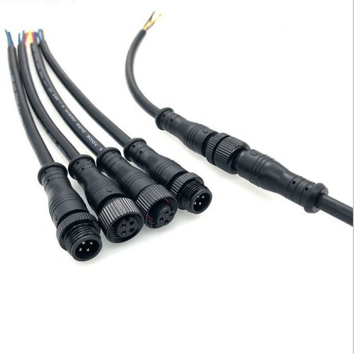 M12 Pvc Waterproof Cable 2*0.5 Square Smart Furniture Male And Female To Plug-in Led Power Connector Led Connector