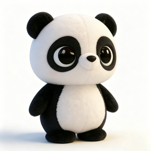 Peluche panda personnalisée aux grands yeux, animal en peluche moelleux et doux, sur pied. - Product Image 3