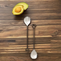 Ensemble de cuillères et fourchettes à salade en acier inoxydable avec manche noir pour la salle à manger et la cuisine