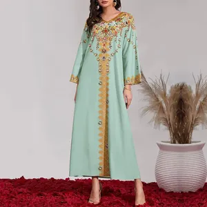 Zaygot desain baru terbaru kain Satin pakaian Islami Mode gaya Arab jubah Dubai Turki Wanita Muslim Abaya