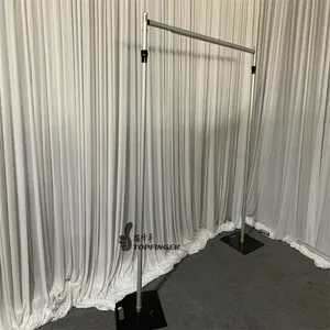Topfinger美国婚礼装饰舞台背景窗帘支架伸缩可调便携式杆管和悬垂花墙