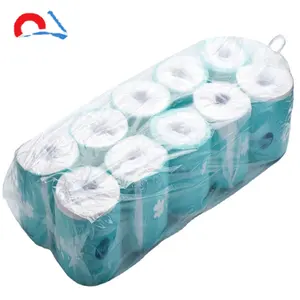 Kertas Tissue Kertas Kustom Embossing Kertas Toilet Tissue Roll Alami 100% Daur Ulang Pulp Putih 2 Ply 200 Lembar