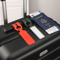Étiquette de bagage répertoriée étui en cuir d'immatriculation en cuir PU avec sangle de carte jointe longue étiquette de bagage