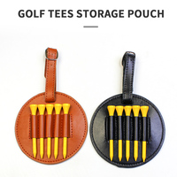 Crestgolf Vente en gros Pochette de rangement pour tees de golf en cuir PU Pochette de golf portable pour clous de golf Pochette de protection Accessoires de golf
