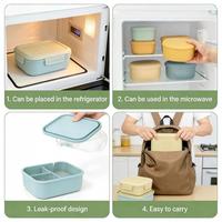Boîte à lunch en silicone à 3 compartiments certifiée FDA LFGB