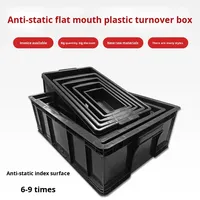 Caisse antistatique UGET ESD en plastique PP noir, boîte de transport antistatique pour le stockage d'accessoires électroniques, marque Baiying