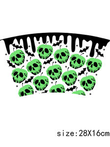 LETOP 1PCS Waterproof <span class=keywords><strong>Horror</strong></span> Character Skull UV pour DTF Sticker 24OZ Cup Wrap pour Halloween - Product Image 4