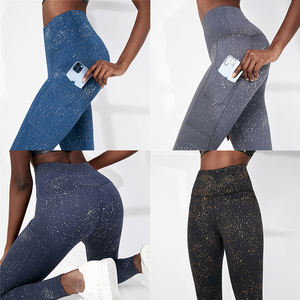 Ensemble de pantalons de yoga respirants et ajustés à taille haute à imprimé camouflage par sublimation - Product Image 1