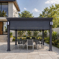Pavillon d'extérieur autoportant en aluminium, facile à assembler, écologique, résistant à la corrosion et au vent, idéal pour la cour familiale