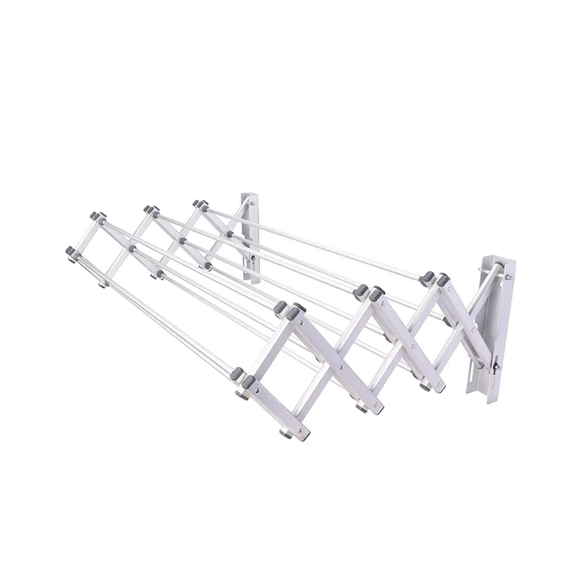 Wall Mounted Telescopic Foldable Drying Hanging Laundry Clothes Rack
