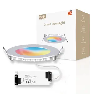 Zigbee Downlight tuya mờ Đèn tại chỗ 6W RGB thay đổi ấm áp ánh sáng mát mẻ làm việc với Alexa Google nhà cuộc sống thông minh