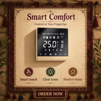 Termostat HVAC Layar Sentuh Digital TC86 Panel Kontrol Suhu Konstan Terpasang di Dinding untuk Rumah Hotel Kantor Rumah Sakit AC Sentral